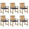 Image de Lot de 6 chaise vidaxl exterieur empilable non pliable H. 92 cm en bois massif marron