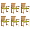 Image de Lot de 6 chaise vidaxl H. 92 cm empilable non pliable en bois massif exterieur vert