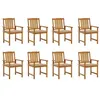 Image de Lot de 8 chaise vidaxl exterieur empilable non pliable en acacia H. 92 cm bois
