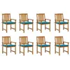 Image de Lot de 8 chaise vidaxl en acacia empilable non pliable H. 92 cm exterieur bleu