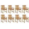Image de Lot de 8 chaise vidaxl exterieur empilable non pliable en acacia H. 92 cm beige