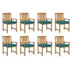 Image de Lot de 8 chaise vidaxl exterieur empilable non pliable H. 92 cm en acacia bleu