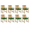 Image de Lot de 8 chaise Vidaxl H. 92 cm exterieur vert en acacia