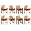 Image de Lot de 8 chaise vidaxl H. 92 cm empilable non pliable exterieur en acacia bois