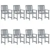 Image de Chaises de jardin lot de 8 Bois massif d acacia Gris