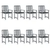 Image de Lot de 8 chaise vidaxl exterieur non pliable H. 92 cm en acacia gris