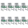 Image de Lot de 8 chaise vidaxl exterieur H. 92 cm gris en acacia