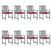 Image de Chaises de jardin et coussins lot de 8 Bois acacia solide Gris