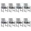Image de Lot de 8 chaise vidaxl en acacia 92 cm gris exterieur