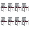 Image de Chaises de jardin et coussins lot de 8 Bois acacia solide Gris