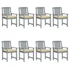 Image de vidaXL Tuinstoelen 8 st met kussens massief acaciahout grijs3078251