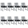 Image de Chaises de jardin et coussins lot de 8 Bois acacia solide Gris
