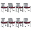 Image de Chaises de jardin et coussins lot de 8 Bois acacia solide Gris