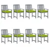 Image de Lot de 8 chaise vidaxl en acacia H. 92 cm gris exterieur