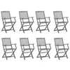 Image de Lot de 8 chaise vidaxl exterieur non pliable H. 91 cm en acacia gris