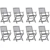 Image de Chaises pliables d extérieur lot de 8 et coussins Bois d acacia
