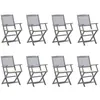 Image de Lot de 8 chaise Vidaxl exterieur pliable en acacia beige
