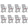 Image de Chaises pliables d extérieur lot de 8 et coussins Bois d acacia