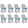 Image de Lot de 8 chaise Vidaxl exterieur bleu en acacia