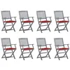 Image de vidaXL Tuinstoelen 8 st inklapbaar met kussens massief acaciahout3078283