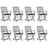Image de Chaises pliables d extérieur lot de 8 et coussins Bois d acacia