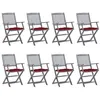 Image de vidaXL Tuinstoelen 8 st inklapbaar met kussens massief acaciahout3078286