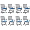 Image de vidaXL Tuinstoelen 8 st inklapbaar met kussens massief acaciahout3078287