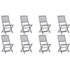 Image de Lot de 8 chaise Vidaxl en acacia non pliable H. 91 cm exterieur gris