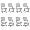 Image de Lot de 8 chaise Vidaxl en acacia pliable exterieur beige