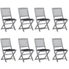 Image de Chaises pliables d extérieur lot de 8 et coussins Bois d acacia