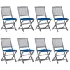 Image de vidaXL Tuinstoelen 8 st inklapbaar met kussens massief acaciahout3078315