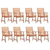 Image de Lot de 8 chaise vidaxl H. 92 cm non pliable exterieur en bois massif marron