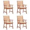 Image de Lot de 4 chaise vidaxl en acacia empilable non pliable exterieur H. 92 cm marron