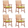 Image de Lot de 4 chaise vidaxl H. 92 cm empilable non pliable exterieur en acacia vert