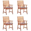 Image de Lot de 4 chaise vidaxl en acacia non pliable exterieur H. 92 cm marron