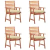 Image de Lot de 4 chaise vidaxl exterieur empilable non pliable en acacia H. 92 cm marron