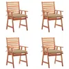 Image de Lot de 4 chaise vidaxl H. 92 cm empilable non pliable exterieur en acacia beige