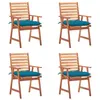 Image de Lot de 4 chaise vidaxl exterieur empilable non pliable H. 92 cm en acacia bleu