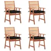Image de Lot de 4 chaise vidaxl H. 92 cm empilable non pliable exterieur en acacia noir