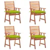 Image de Lot de 4 chaise vidaxl en acacia empilable non pliable H. 92 cm exterieur vert