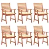 Image de Lot de 6 chaise vidaxl H. 92 cm empilable non pliable en acacia exterieur marron