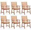 Image de Lot de 6 chaise vidaxl exterieur empilable non pliable H. 92 cm en acacia beige