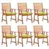 Image de Lot de 6 chaise vidaxl H. 92 cm empilable non pliable exterieur en acacia marron