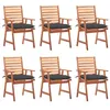 Image de vidaXL Tuinstoelen 6 st met kussens massief acaciahout3078362