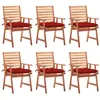 Image de Lot de 6 chaise Vidaxl en acacia exterieur rouge H. 92 cm