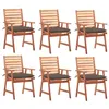 Image de Lot de 6 chaise vidaxl exterieur empilable non pliable H. 92 cm en acacia marron