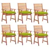 Image de vidaXL Tuinstoelen 6 st met kussens massief acaciahout3078373
