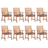 Image de Lot de 8 chaise vidaxl en acacia non pliable H. 92 cm exterieur marron