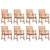 Image de Lot de 8 chaise Vidaxl exterieur H. 92 cm beige en acacia