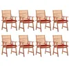 Image de Lot de 8 chaise vidaxl exterieur empilable non pliable H. 92 cm en acacia rouge